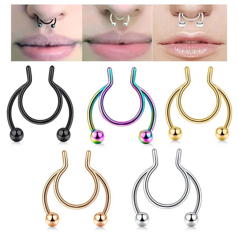 Body Jewelry Nose Studs - U Shaped Fake Nose Ring Hip
