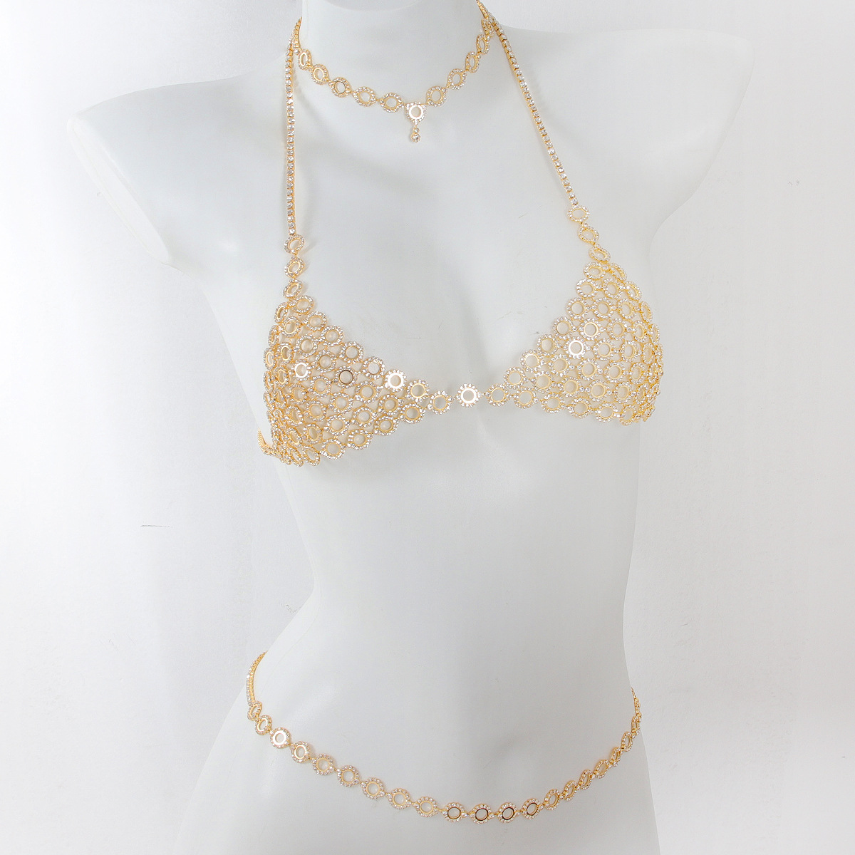 Body Jewelry Gold - Modny okrągły łączący lekki luksusowy styl