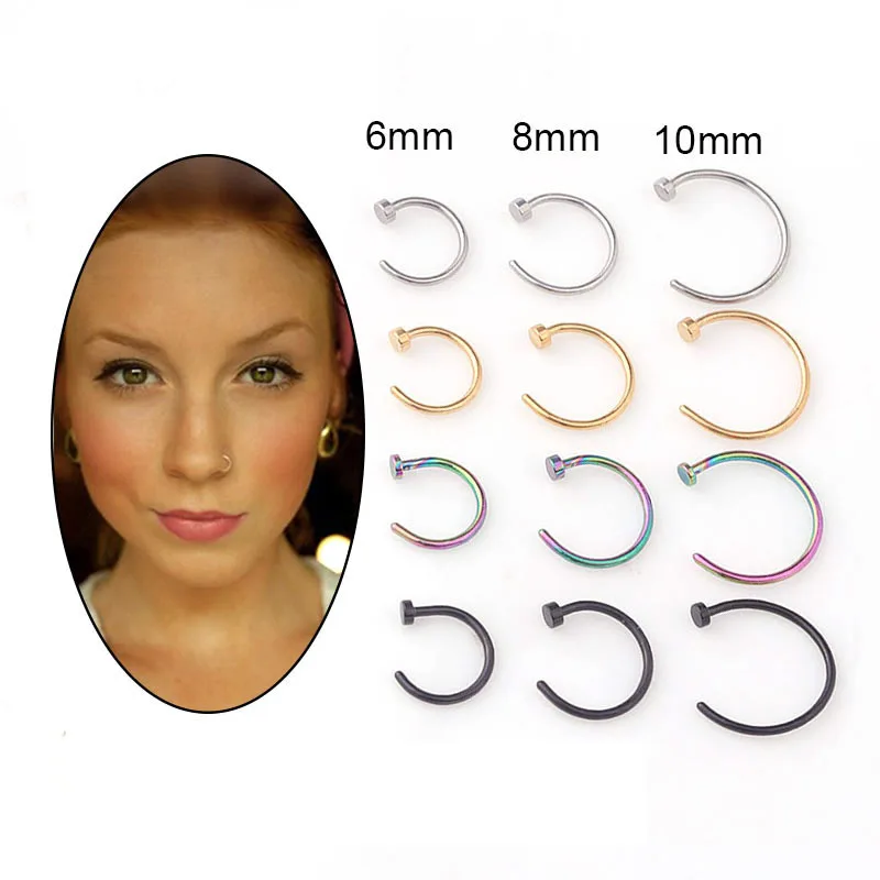 Body Jewelry Earrings - 5 sztuk/partia Kolczyk do nosa, kółko