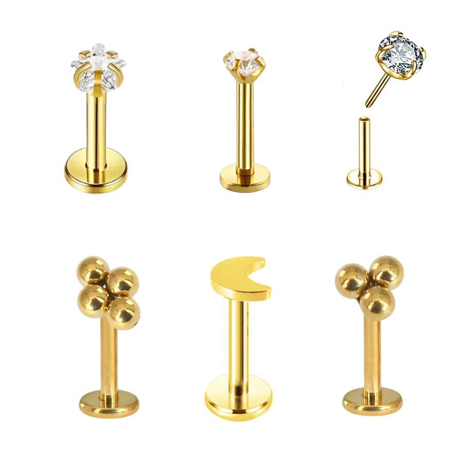 Body Jewelry Threadless - 1Pc kulka ze stali chirurgicznej CZ