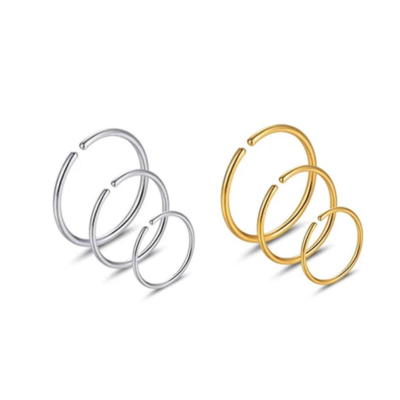 Body Jewelry Nose Studs - 6 sztuk/partia Hipoalergiczne kolczyki do nosa,