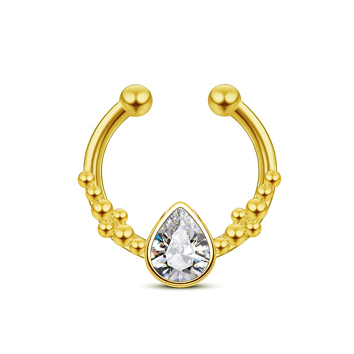 Body Jewelry Nose Studs - Podkowa ze stali nierdzewnej kropla wody