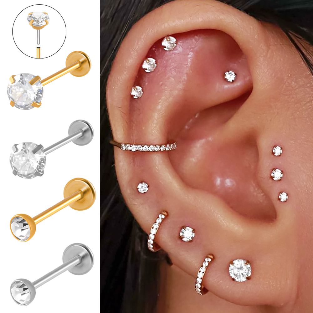 Body Jewelry Threadless - 1 szt. Stal chirurgiczna nitkowa chrząstka