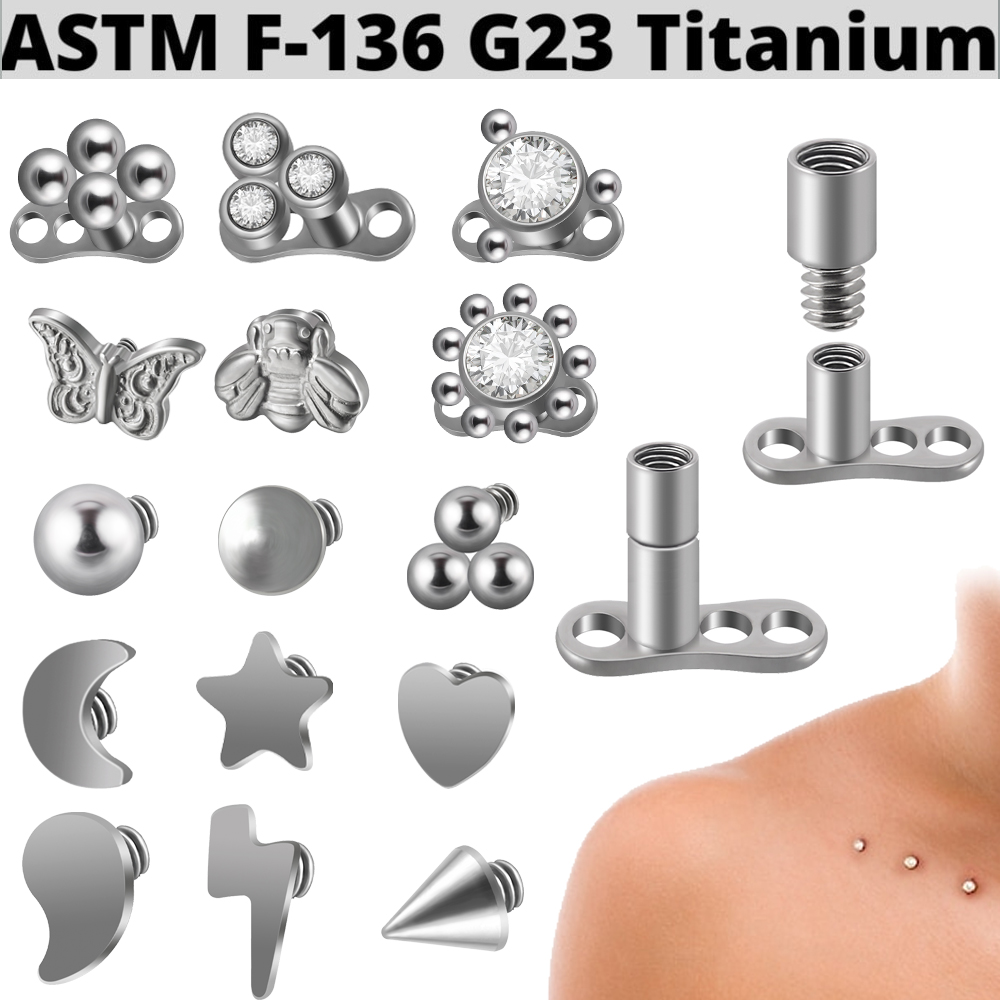 Body Jewelry Dermal - 1PC G23 Titanium Fire Opal Dermal