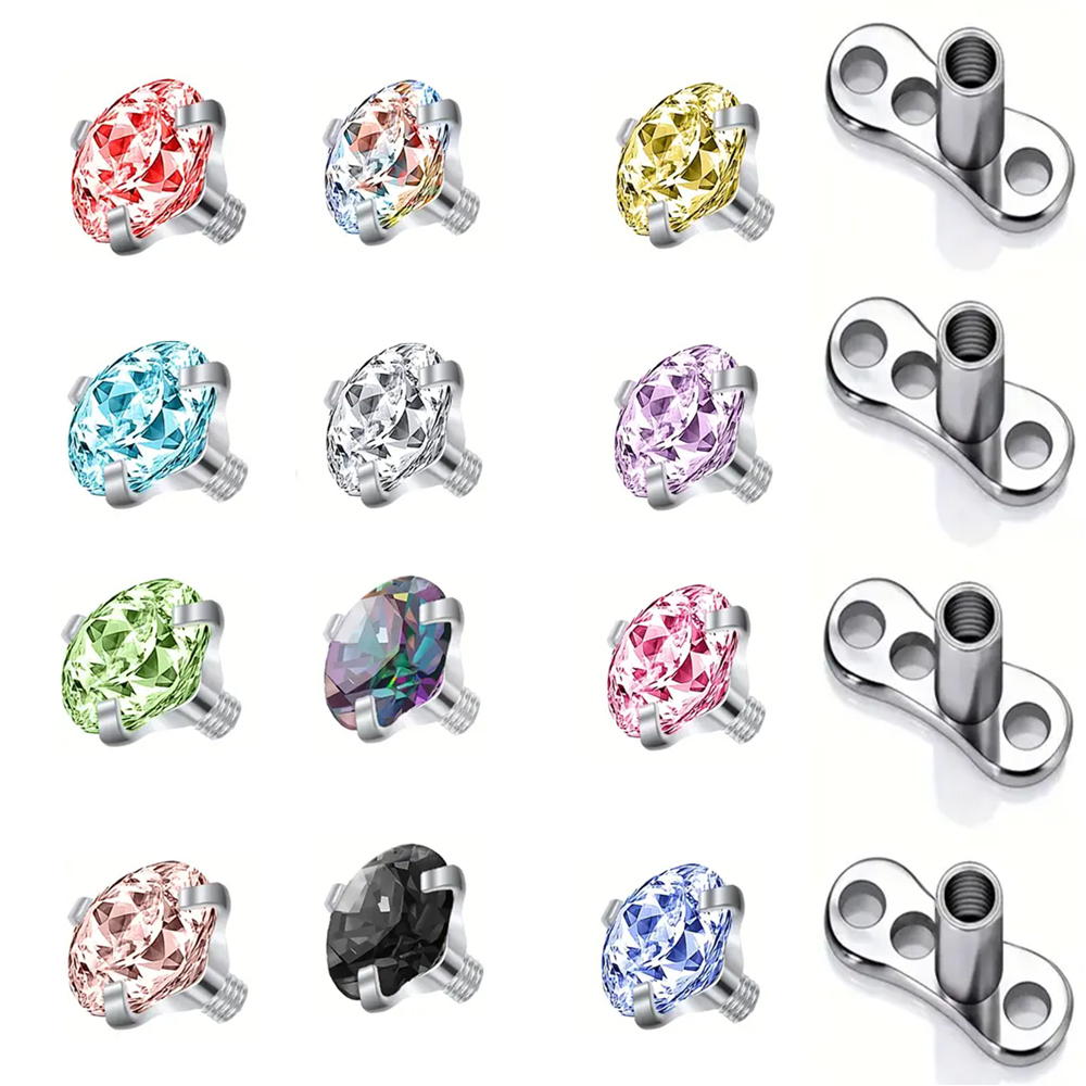 Body Jewelry Dermal - 16 szt. Kryształowa cyrkonia Dermal Anchor