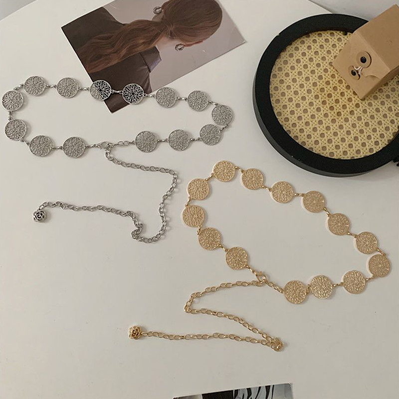 Elegancki Okrągły Metalowy Pas – Body Jewelry Gold recenzja i cena