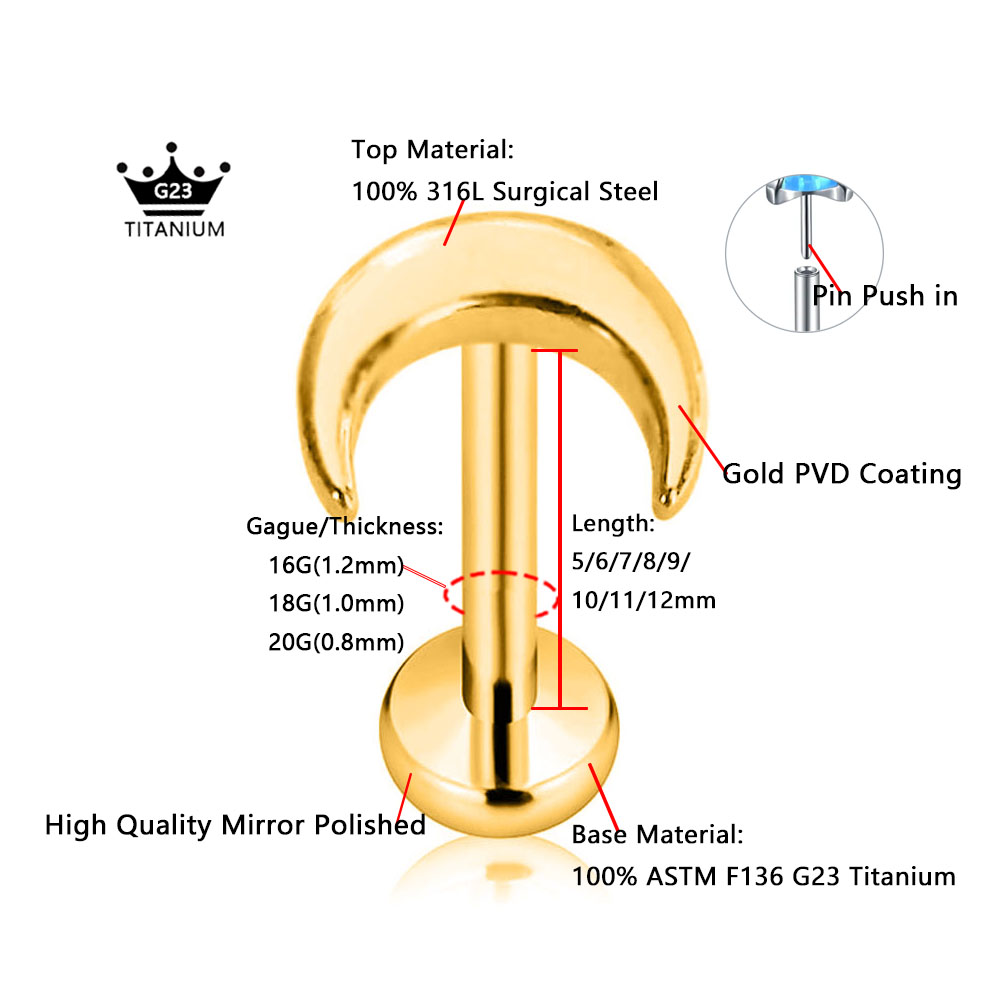 ASTM F136 G23 Titanium Shiny C – Body Jewelry Threadless recenzja i cena