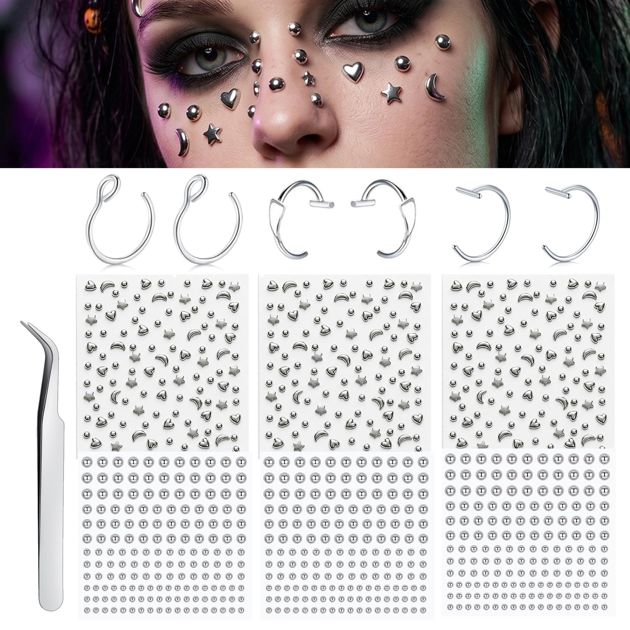 Sztuczne kolczyki, naklejane k – Body Jewelry Nose Studs recenzja i cena
