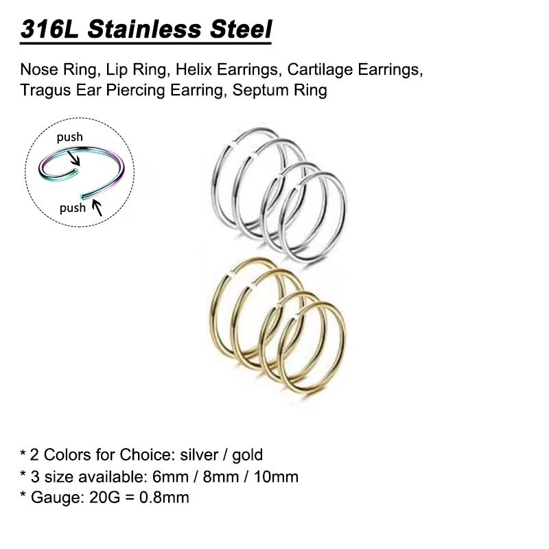 6 sztuk/partia Hipoalergiczne  – Body Jewelry Nose Studs recenzja i cena