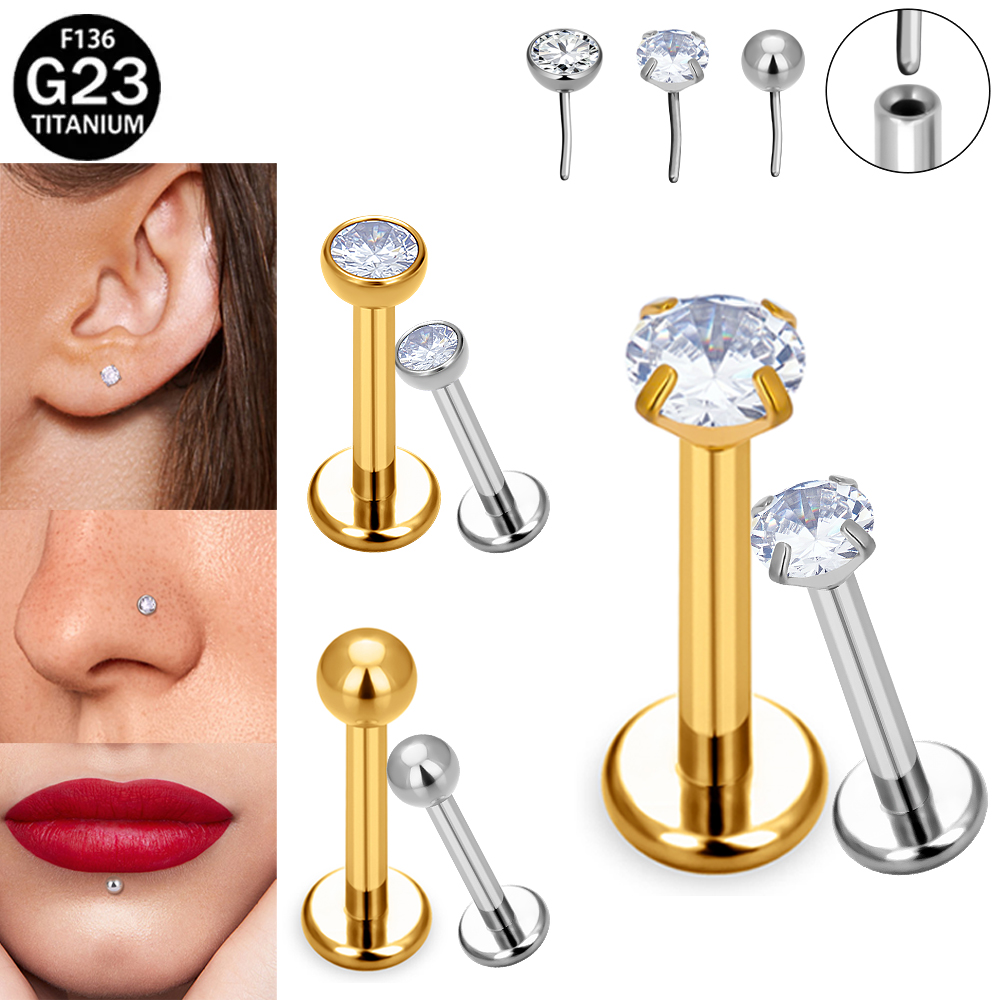 Kolczyki labrety bez gwintu z  – Body Jewelry Threadless recenzja i cena