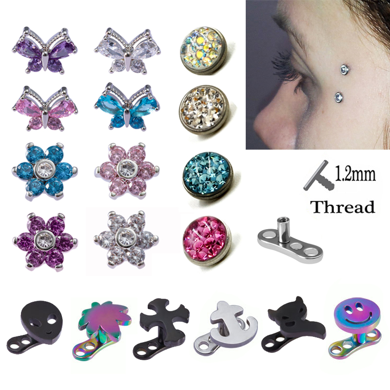 1PC Dermal Anchor Top Piercing – Body Jewelry Dermal recenzja i cena