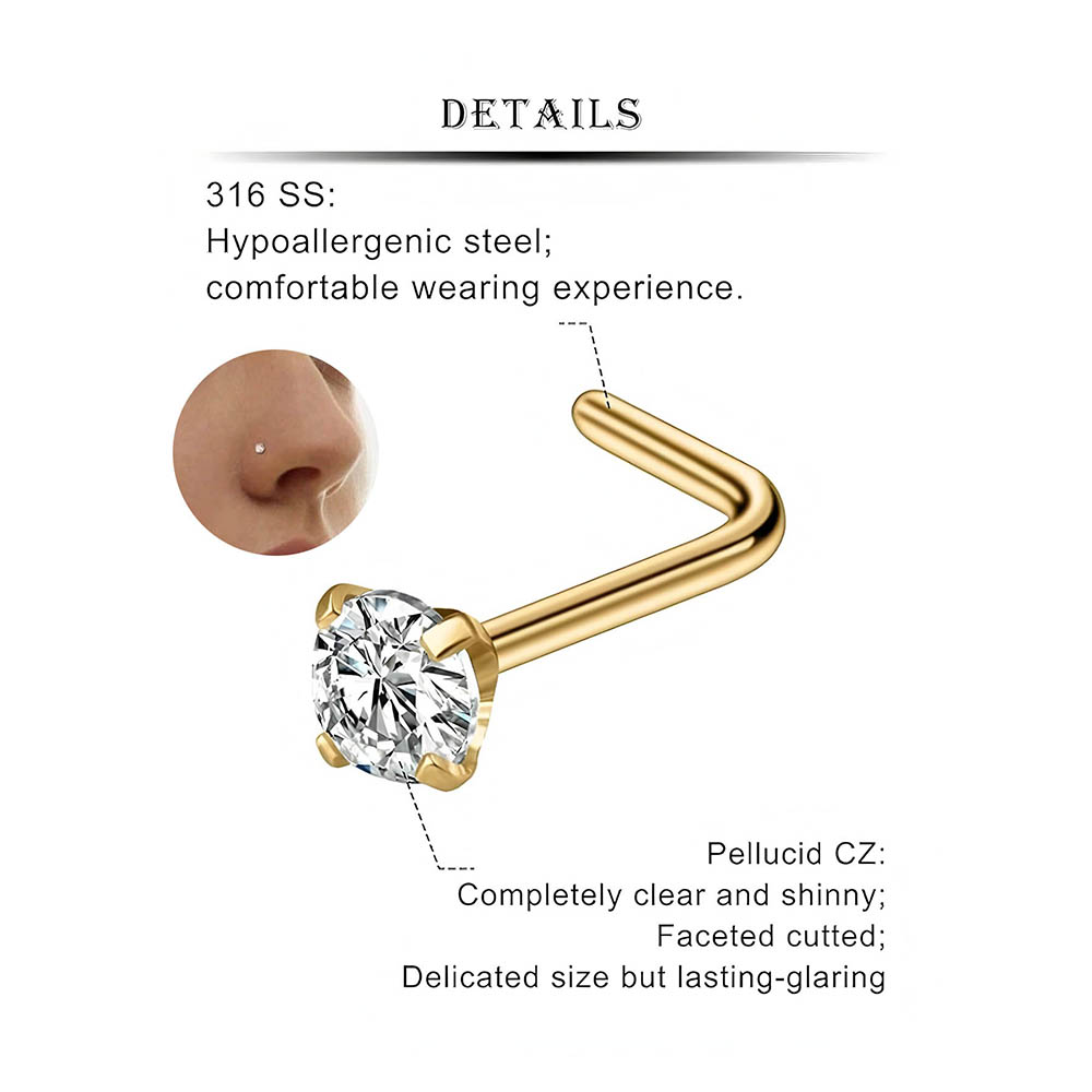 12-częściowy pełny zestaw hipo – Body Jewelry Nose Studs recenzja i cena