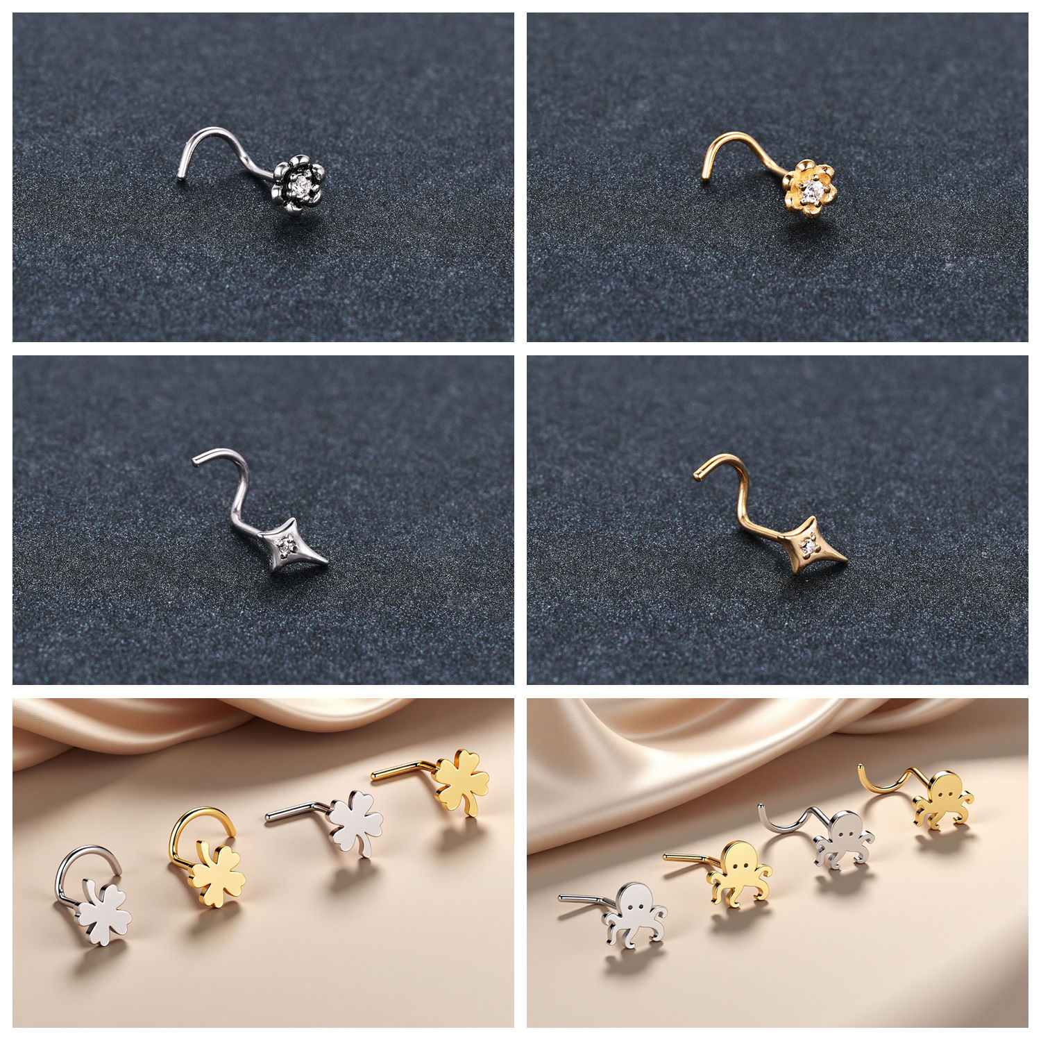 ZS 1 szt. Złoty Kolczyk do Nos – Zs Body Jewelry recenzja i cena