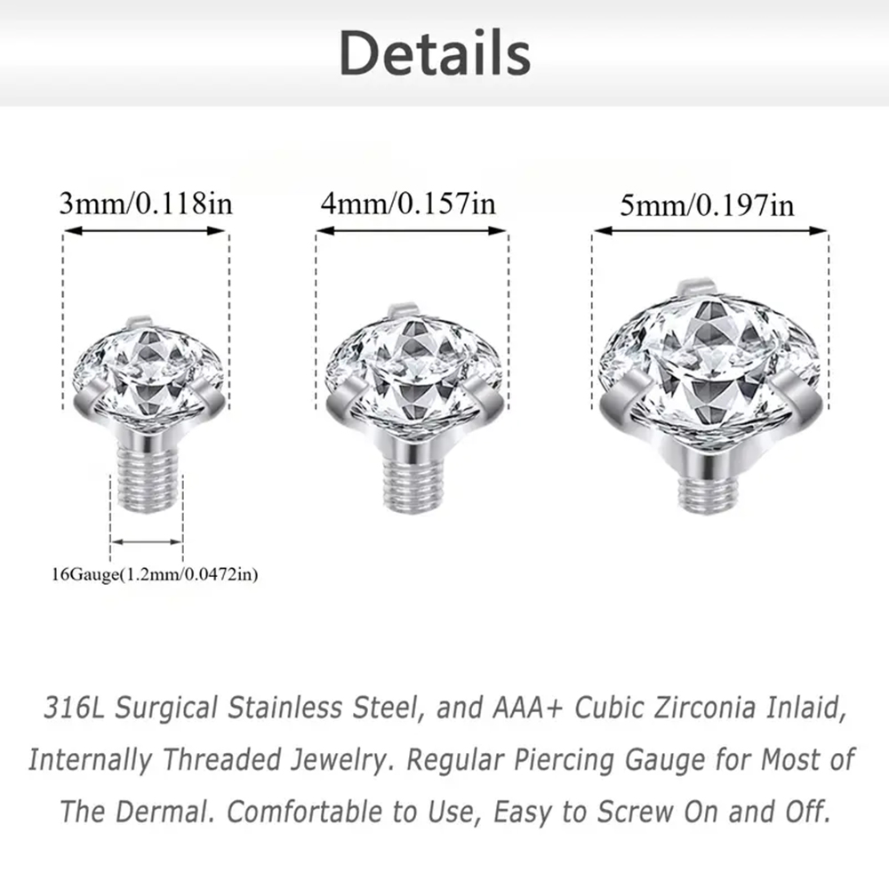 16 szt. Kryształowa cyrkonia D – Body Jewelry Dermal recenzja i cena